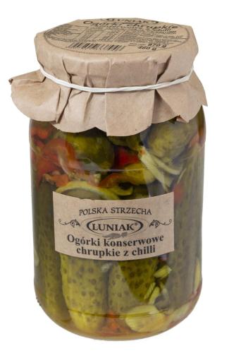 Ogórki konserwowe chrupkie z chilli 870 g